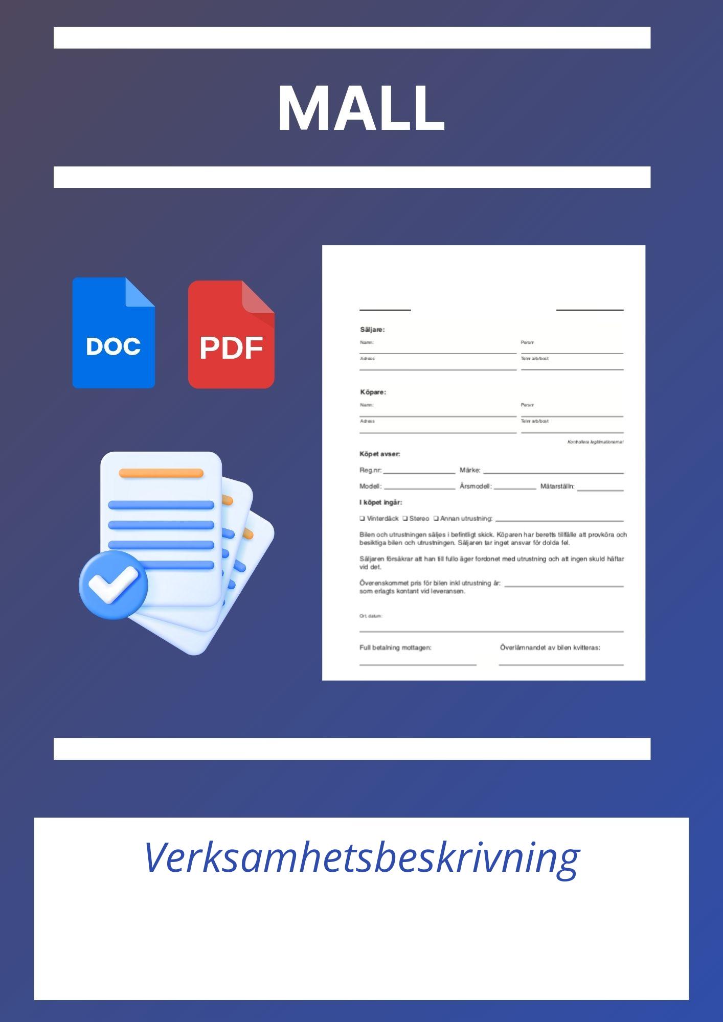 Mall Verksamhetsbeskrivning